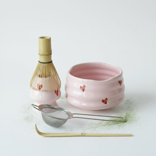 Love Edition Design – Matcha Tee-Set, Keramik & Bambus, 5-teilig